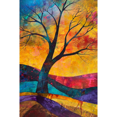 peinture acrylique abstraite arbre